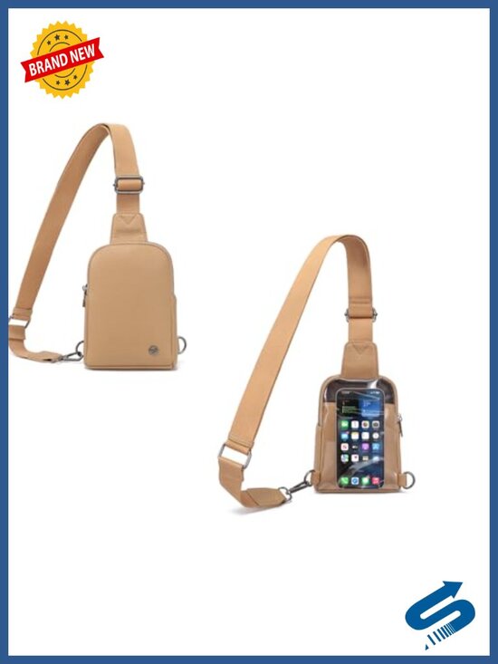 Handbags - Faux Leather Crossbody Sling Bag Touchscreen Phone Purse Anti Theft Small
